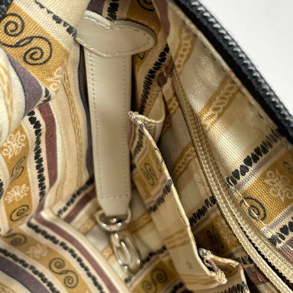 Brighton Barbados Ziptop Hobo Shoulder Bag Black Pebbled Leather Authentic - Picture 10 of 16